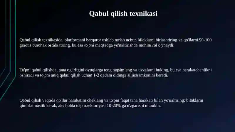 Voleybol ōyin texnikasiga ōrgatish 3