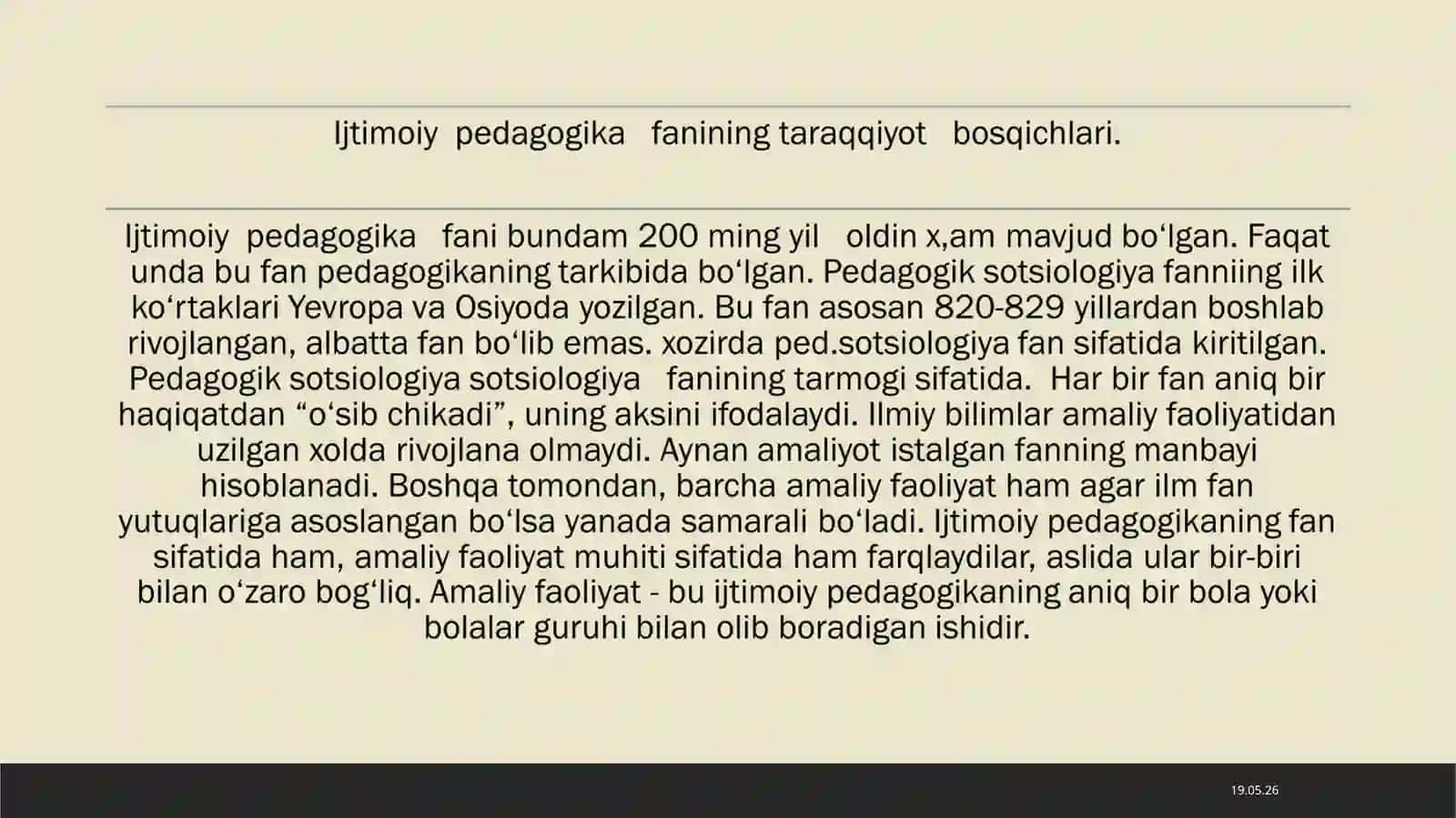 Xorij va Oʻzbekistonda ijtimoiy pedagogikaning rivojlanish tarixi 3