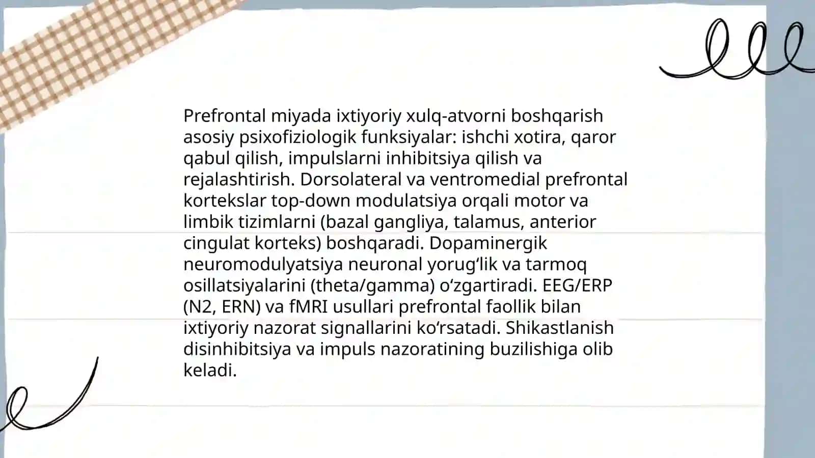 Xulq- atvor va faoliyatni ixtiyoriy boshqarishning psixofiziologik mehanizmlari 3