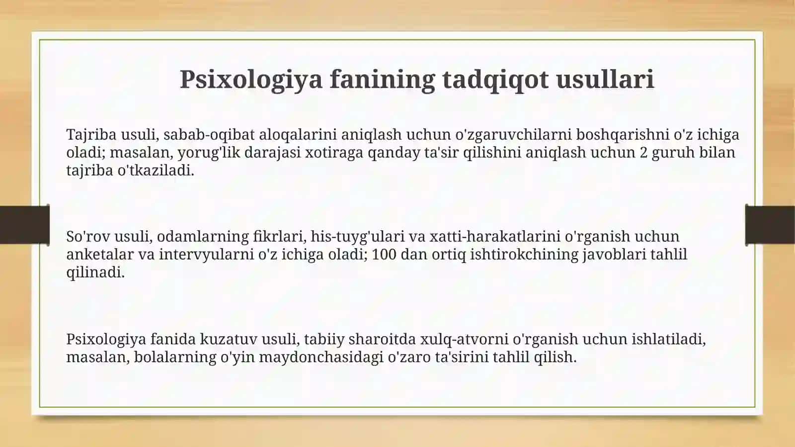 Psixologiyaning tadqiqot metodlari va tarmoqlari 3