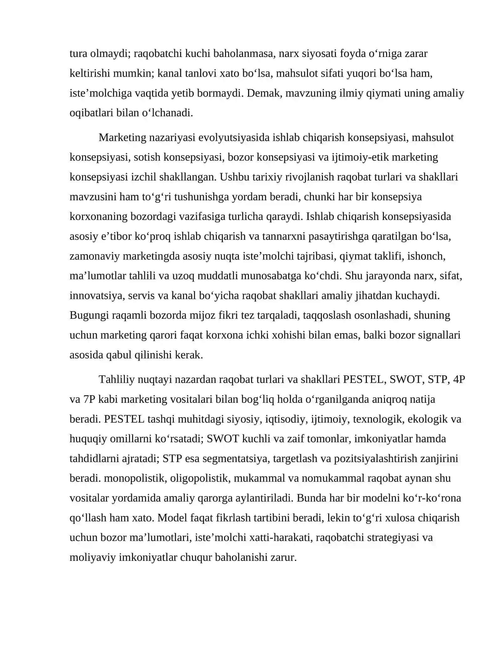 Raqobat turlari va shakllari 3