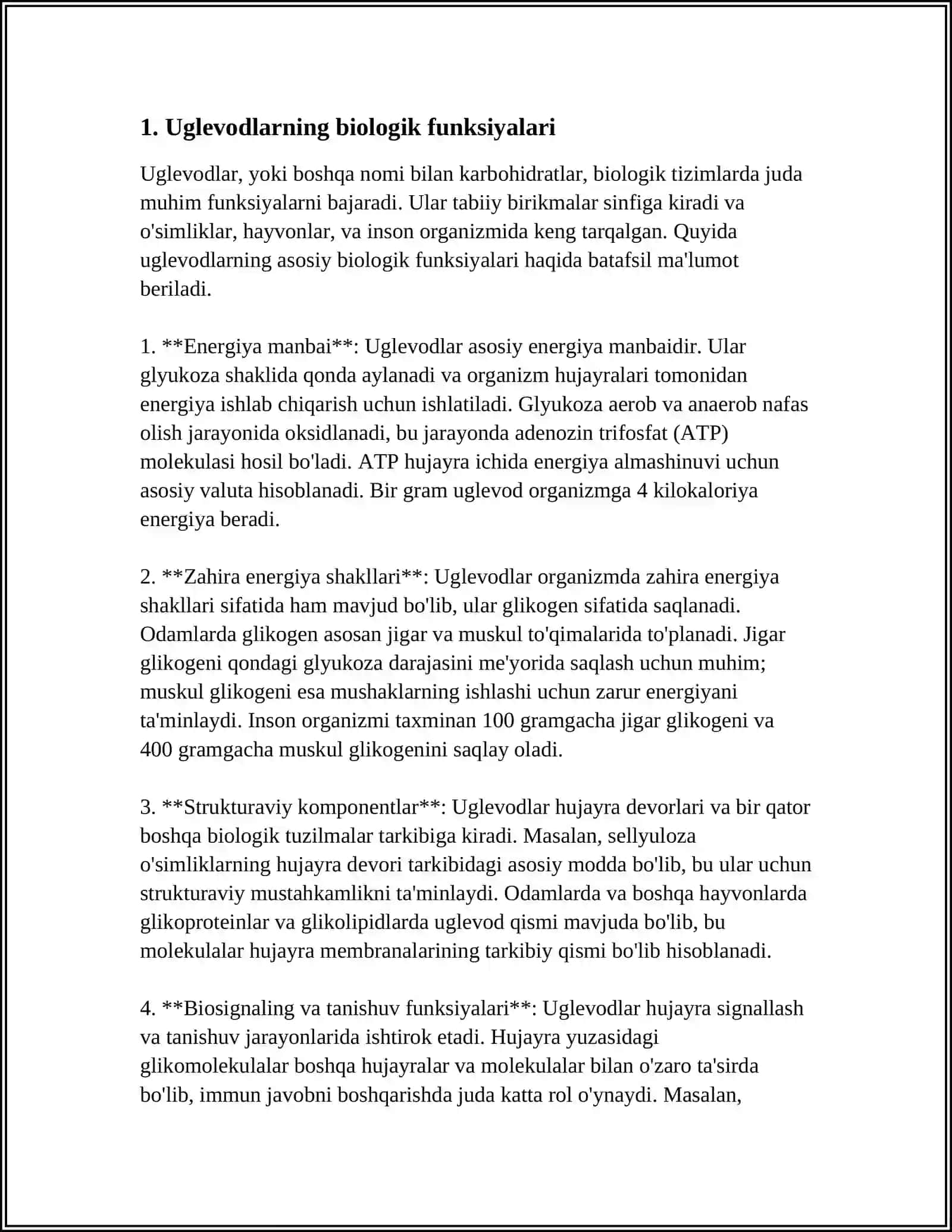 Uglevodlarning biologik roli va manbalari 3