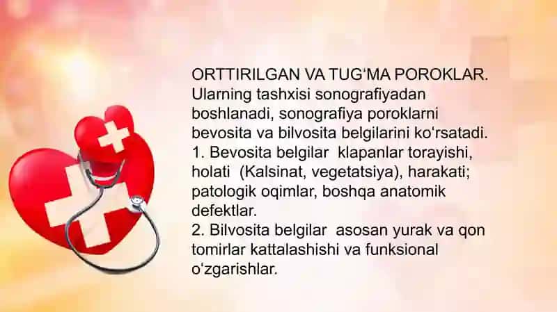 Yurak qon tomir kasalliklarini nur tashxislash usullari 3