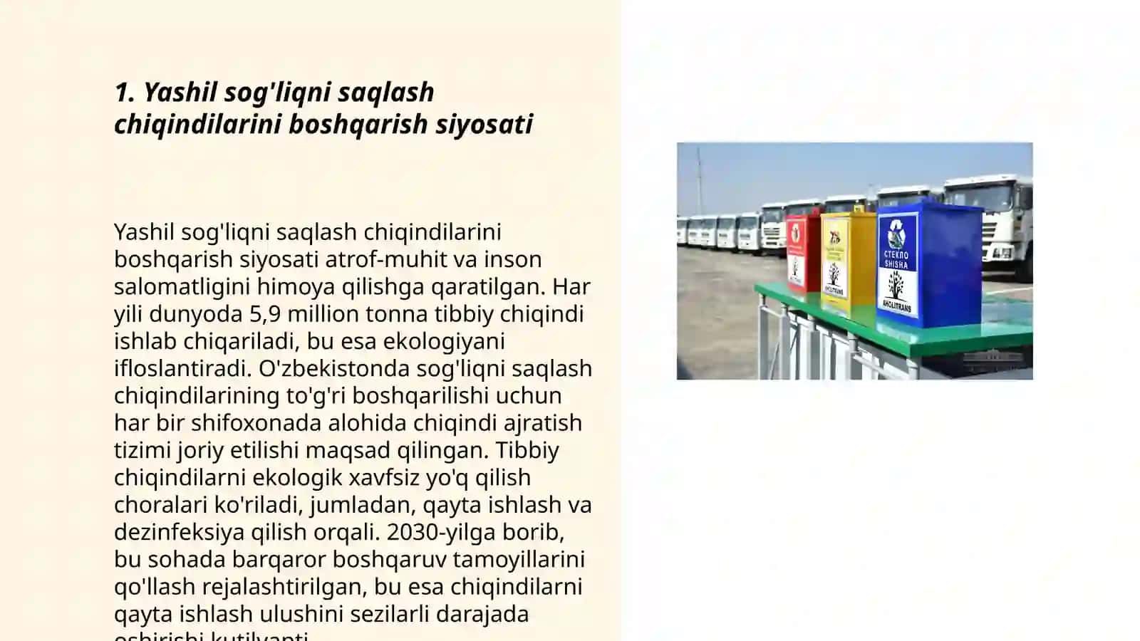 Soĝliqni saqlash chiqindilarni BOSHQARISHni yashilashtirish siyosat va yaxshi amaliyotlar 3