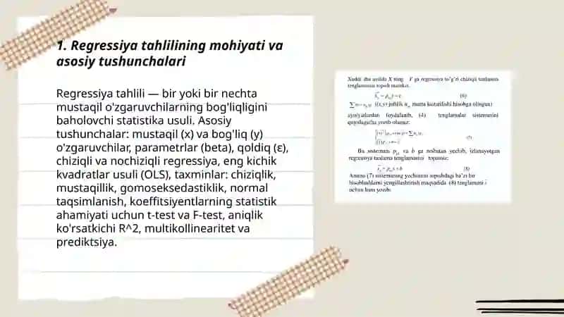 Regressiya tahlilining mohiyati va amaliy qo‘llanilishi 3