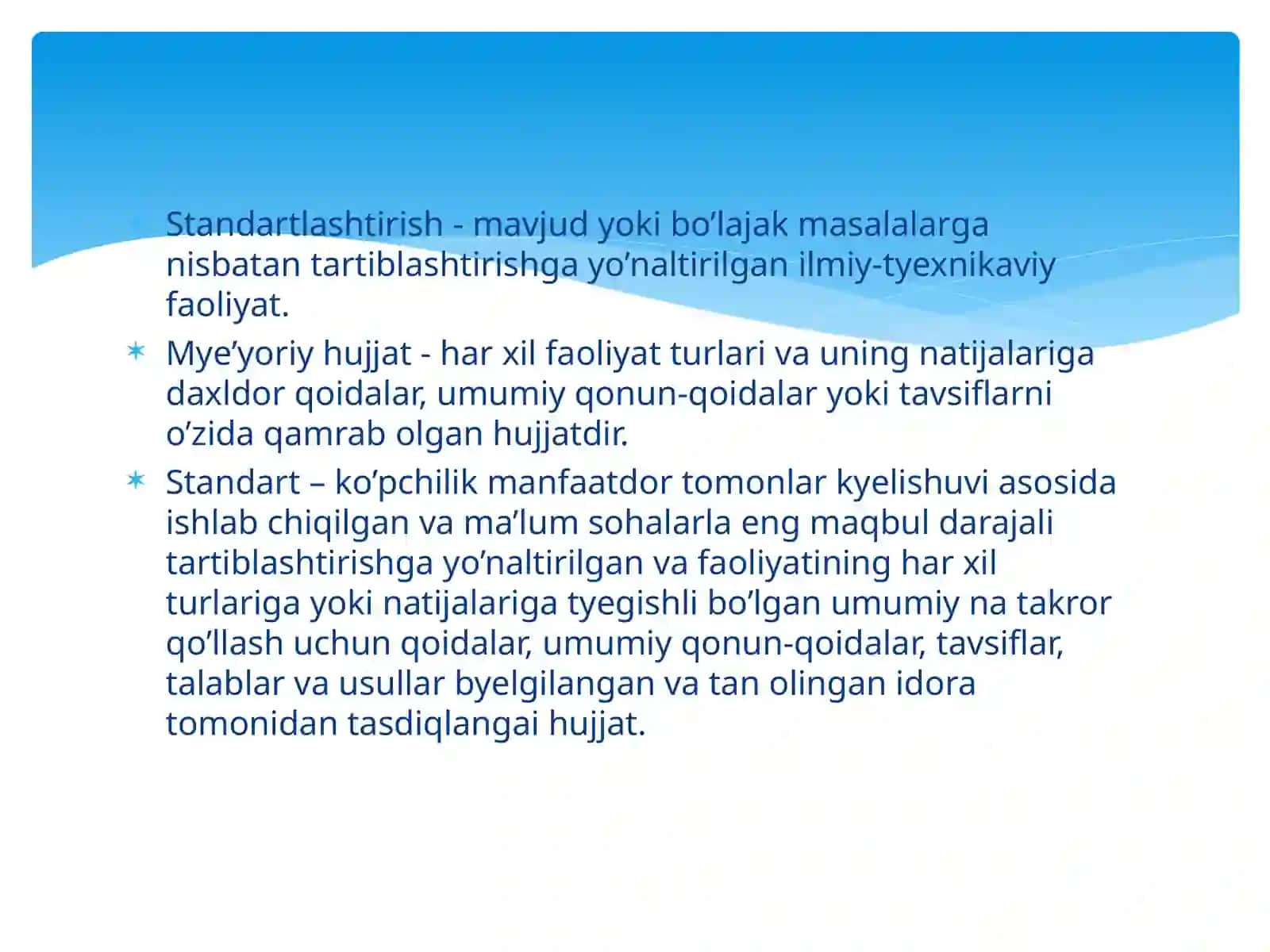Standartlashtirish davlat tizimi. Standartlashtirish va mahsulot sifati 3