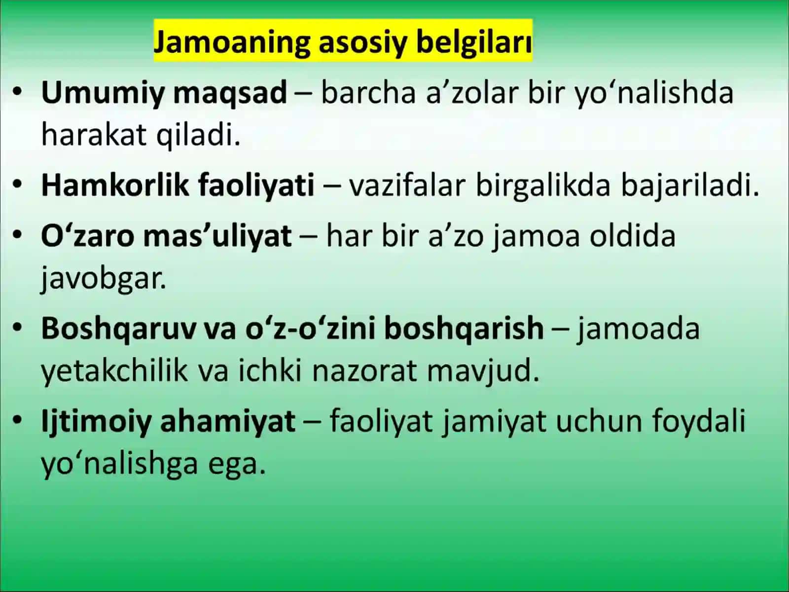 Jamoaga misollar 3