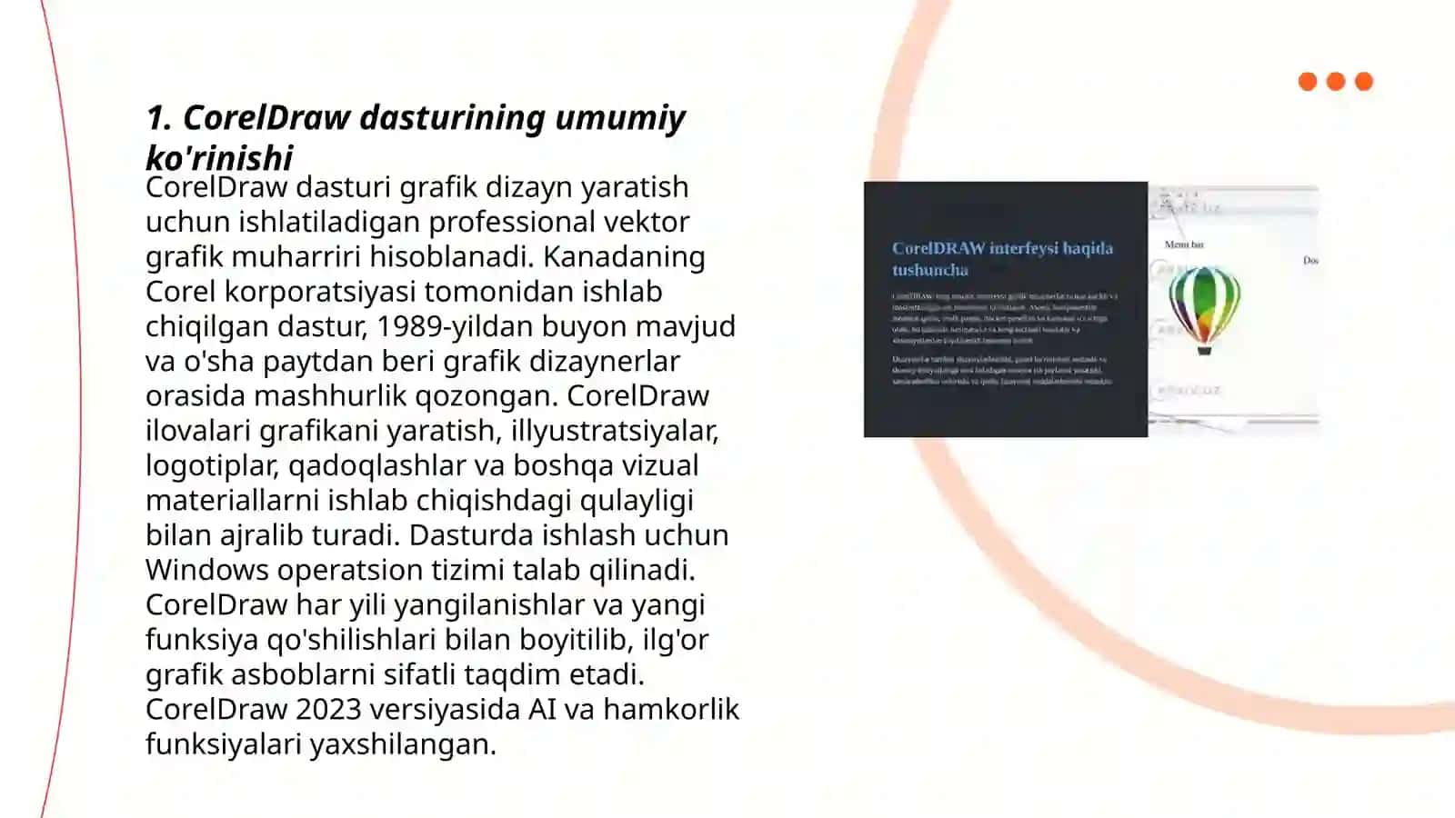 CorelDraw Graphics dasturiy paketi 3