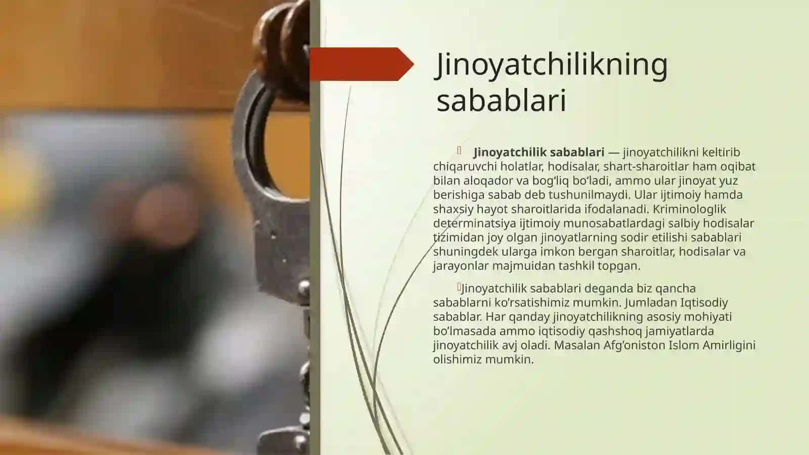 JINOYATCHILIK SABABLARI. JINOYATCHI SHAXSI TUSHUNCHASI, UNING TUZILISHI VA KRIMINOLOGIK TAVSIFI 3