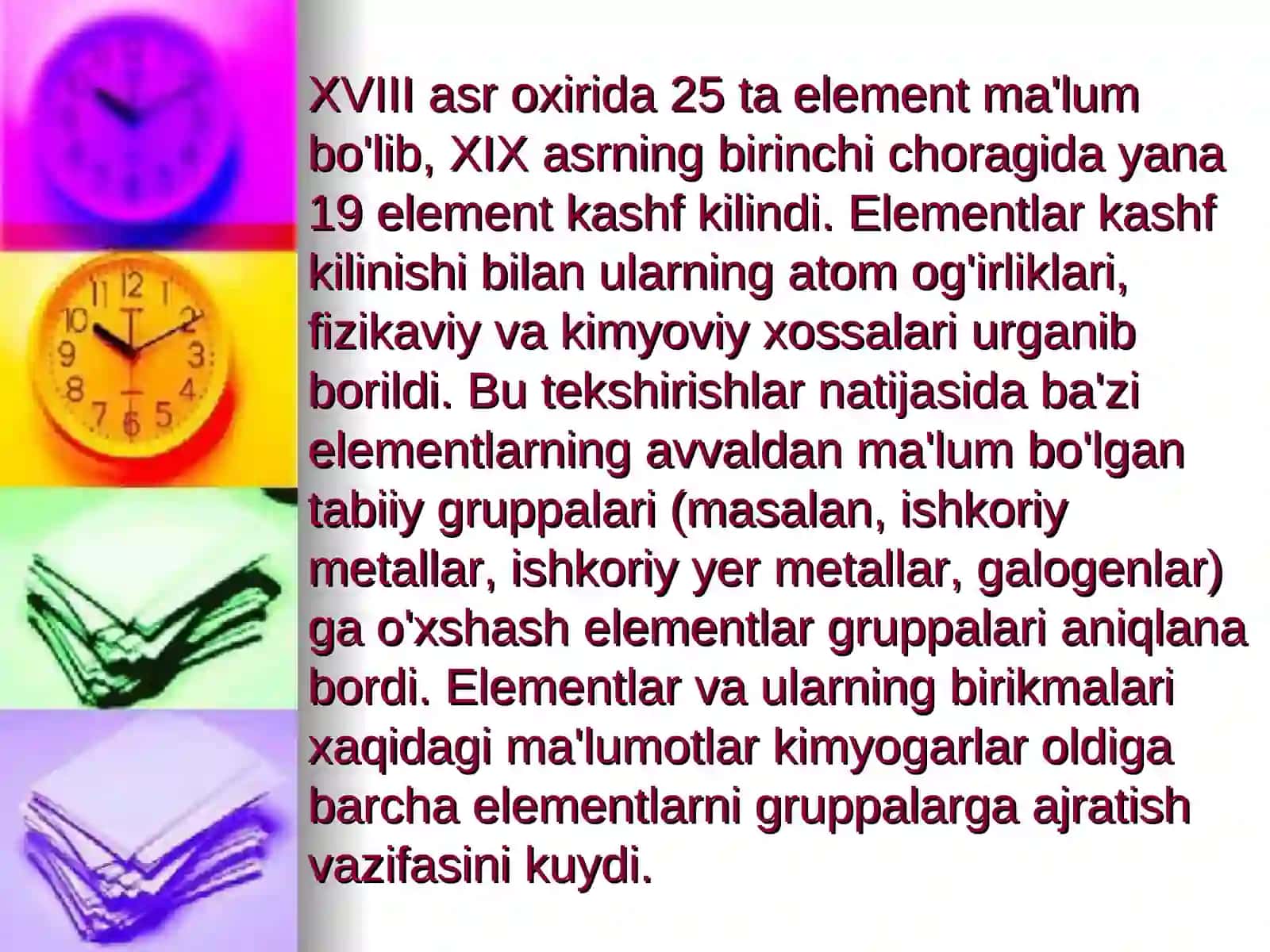 D.I.MENDELEYEVNING ELEMENTLAR DAVRIYQONUNI VA KIMYOVIY ELEMENTLAR DAVRIY SISTEMASI 3