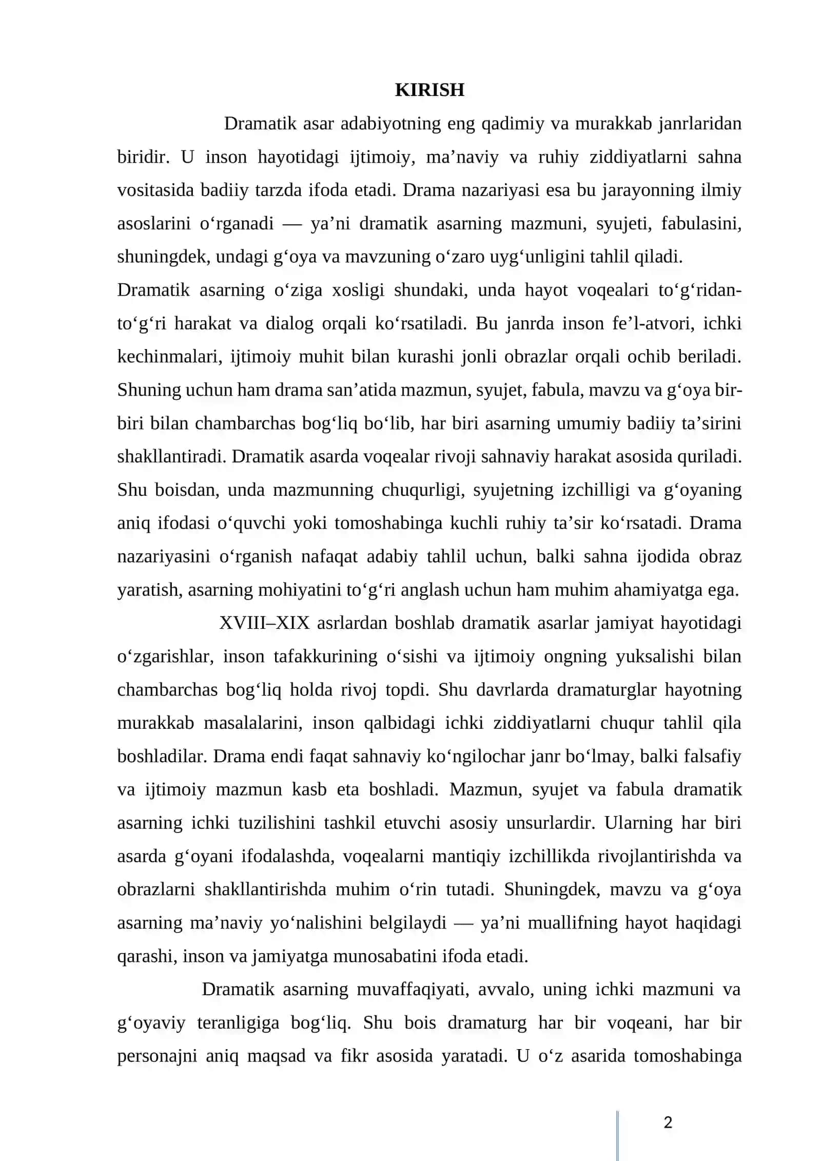 DRAMATIK ASARDA MAZMUN, SYUJET, FABULA. DRAMATIK ASAR  MAVZUSI VA G‘OYASI 3
