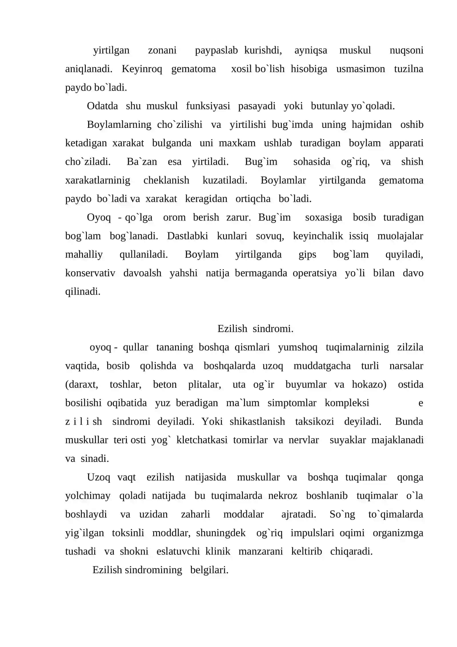 Jarohatlarninig turlari. Bolalarning jarohatlanishi. Jarohat shoki. Ko`rinmas zararlanishlar 3