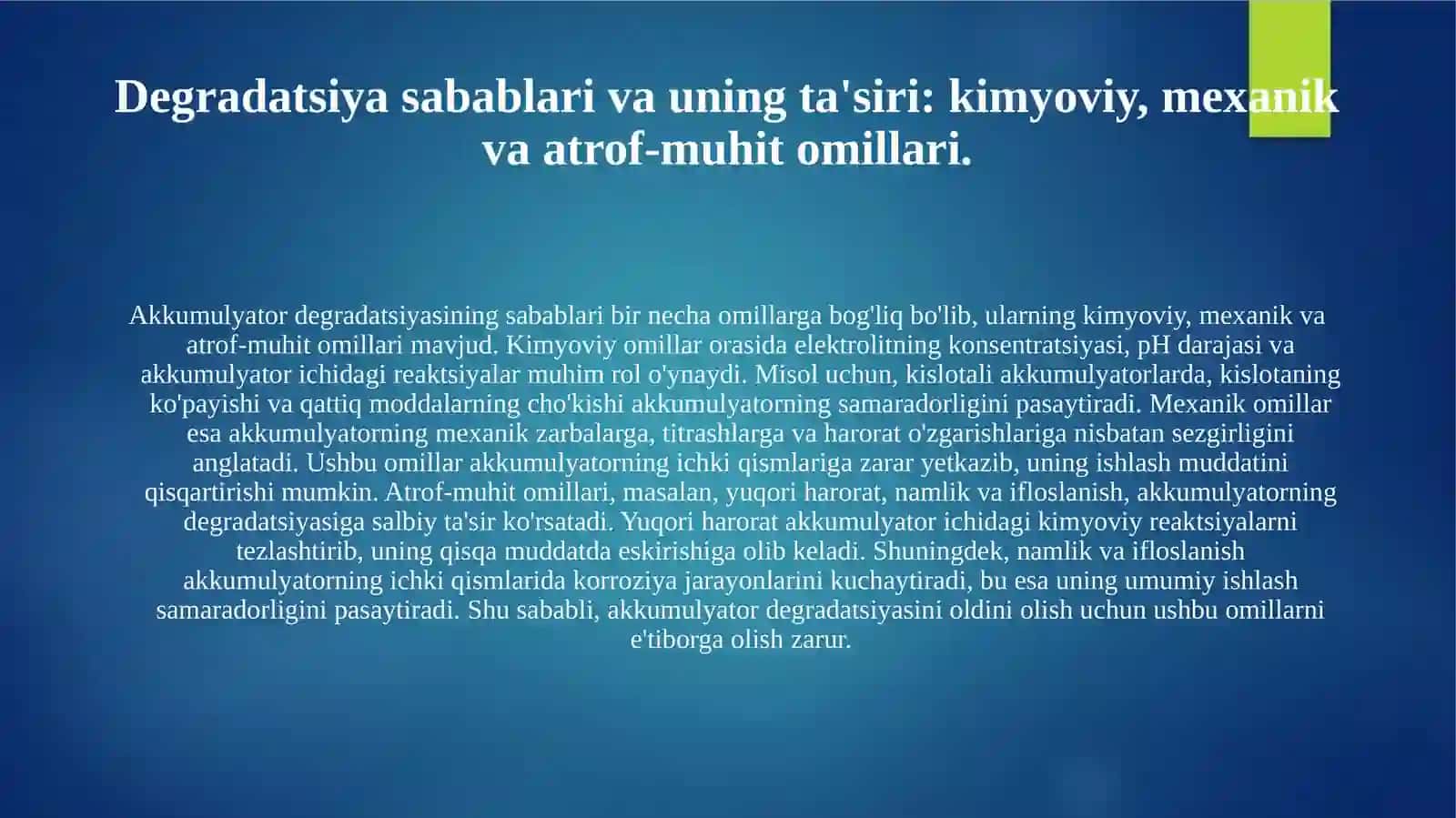 Akkumulyator degradatsiyasini tahlil qilish 3