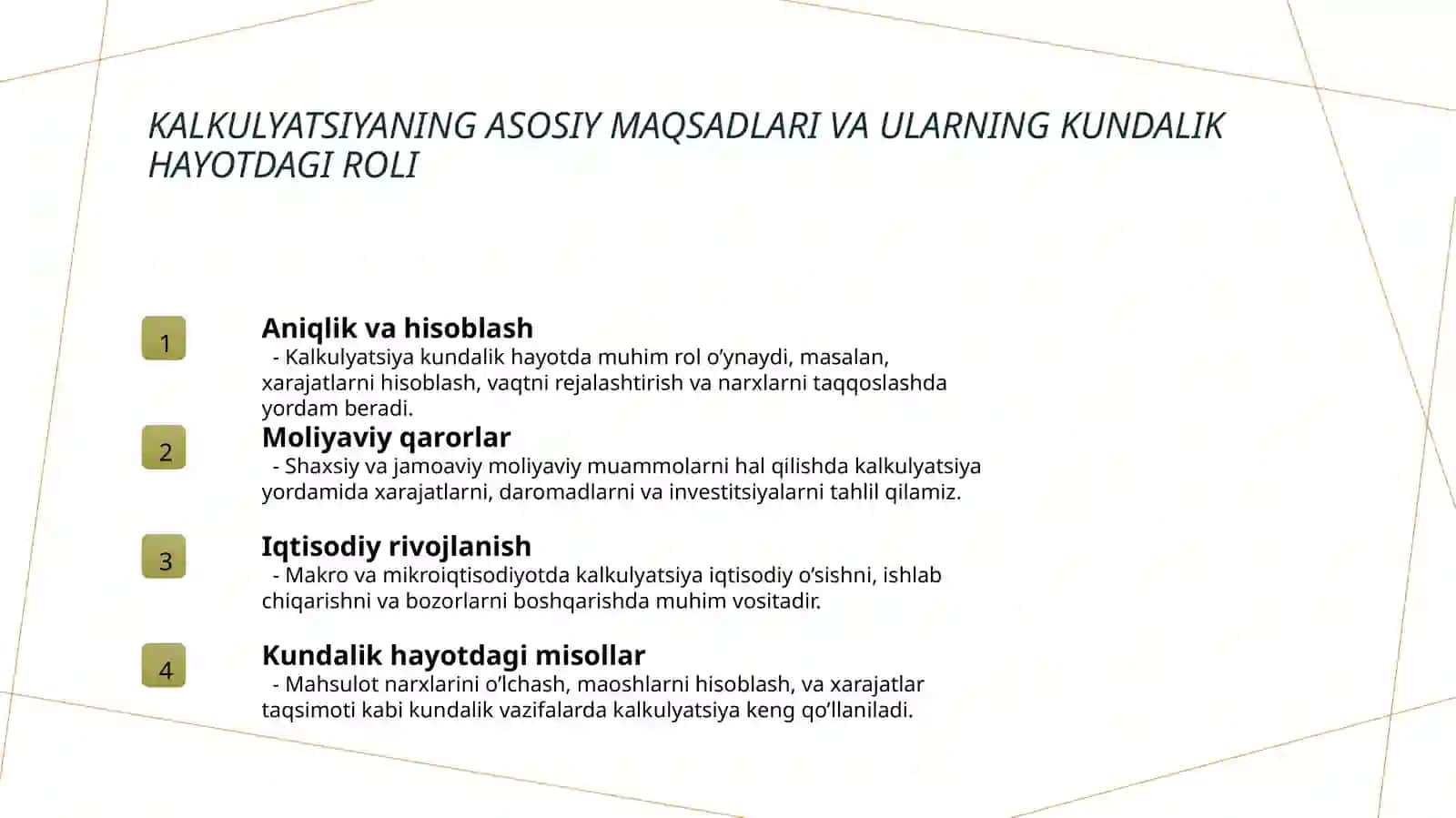 Kal'kulyatsiya uning maqsad vazifalari va turlari 3
