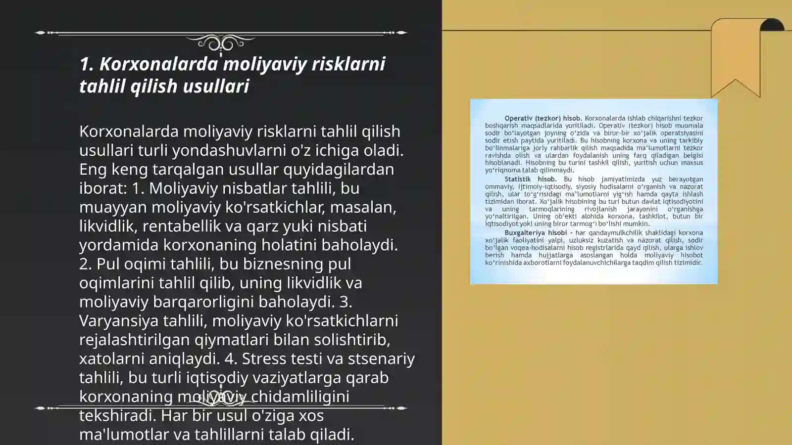 Korxonalarda moliyaviy risklarni tahlil qilish usullari 3