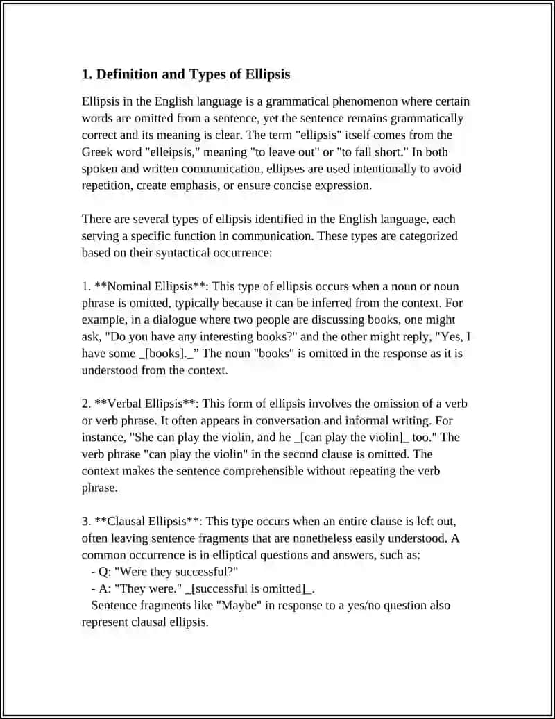 Ellipsis, Repetitions and Substitutions 3