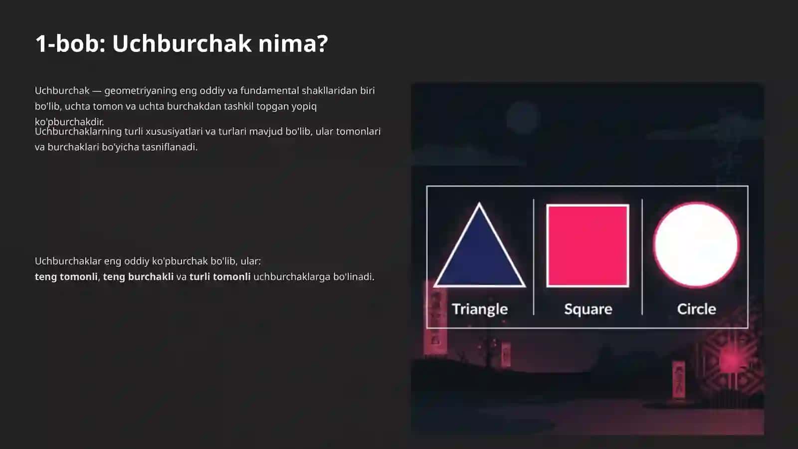 Uchburchaklarni yechish 3