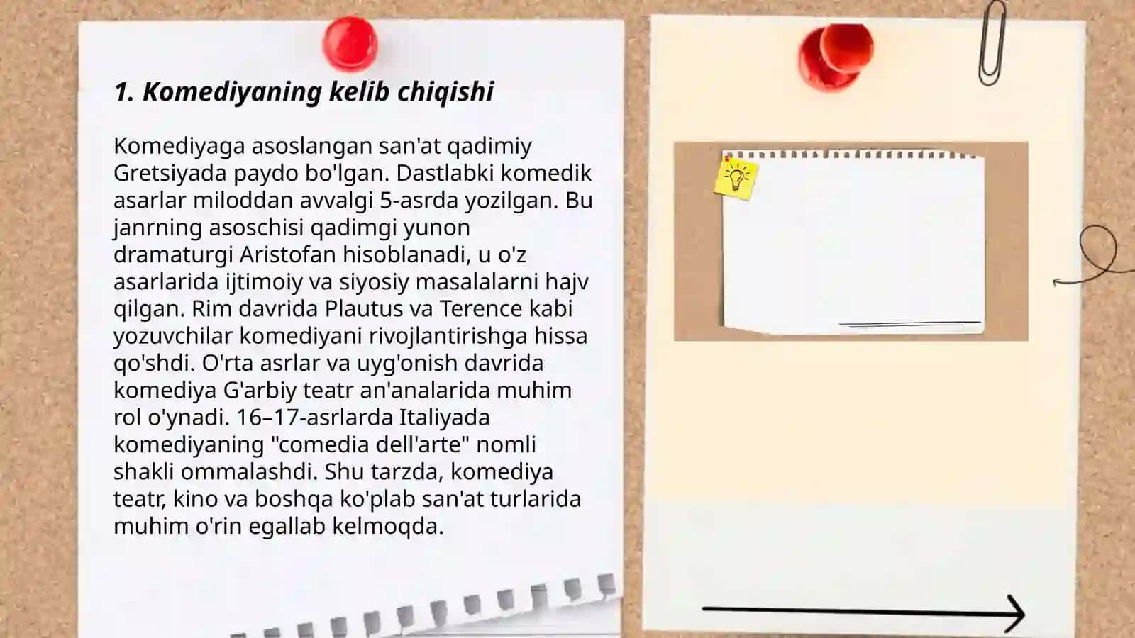Komediyaning xususiyatlari 3