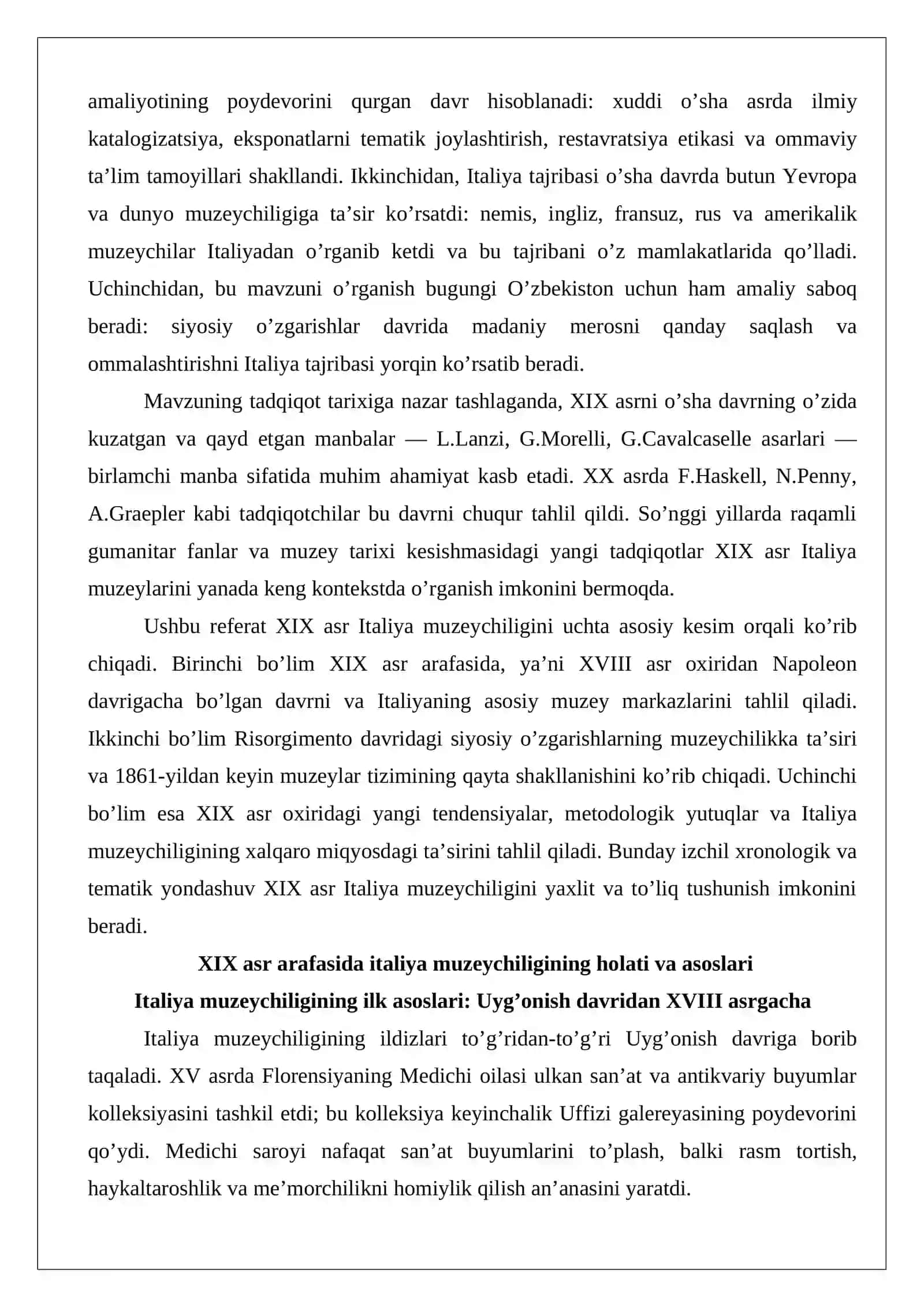 XIX Asrda italiya muzeylari taraqqiyoti 3