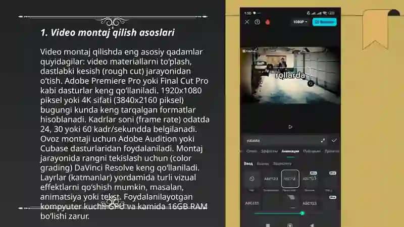 Video montaj qilish asoslari 3