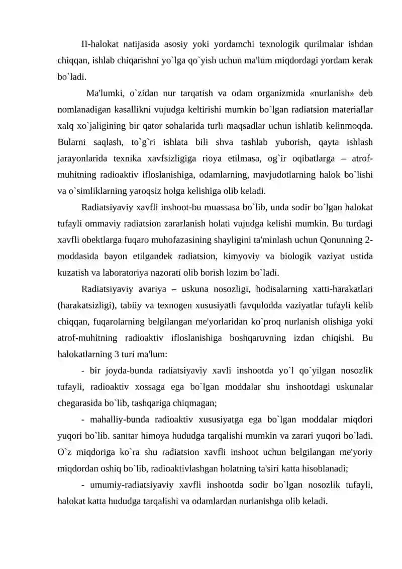 Kimyoviy va radiatsion xavfli holatlarni baholash 3