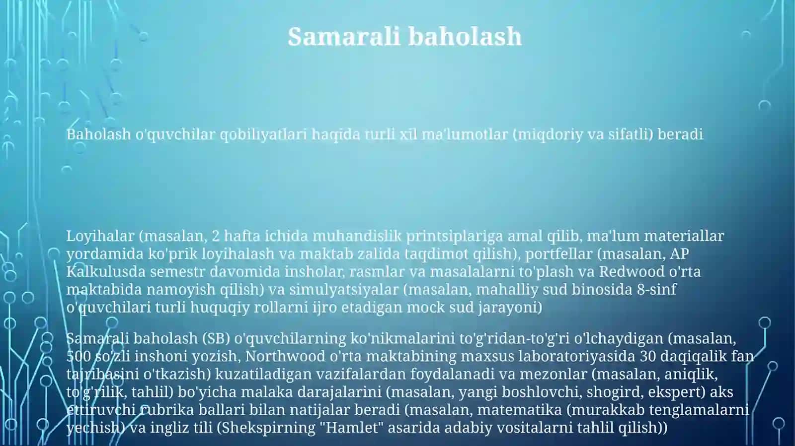 Samarali Baholash 3