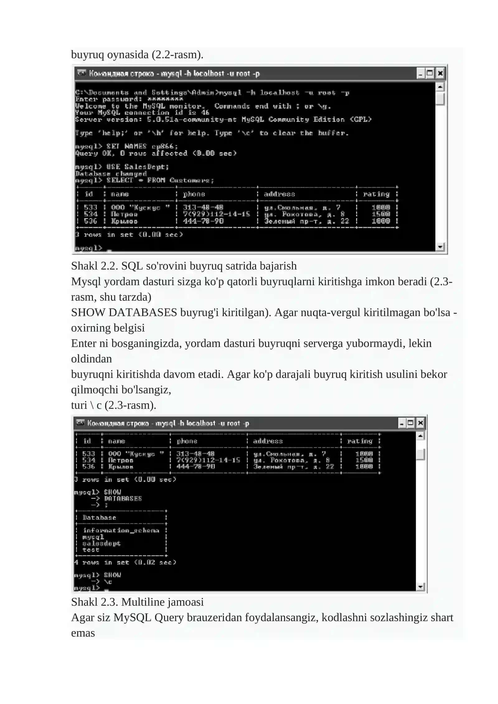 SQL bilan ma'lumotlar bazasini boshqarish 3