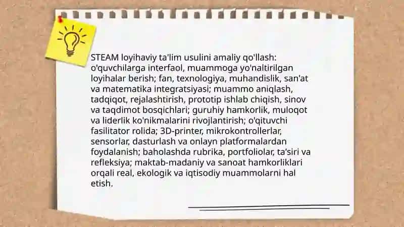 STEAM taʼlim texnologiyasini amaliy qoʻllash usullari 3