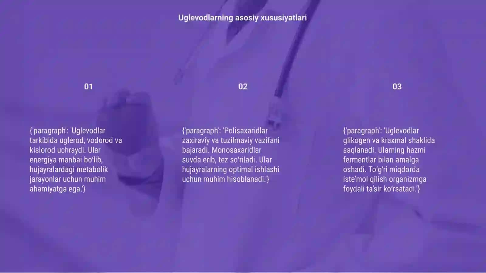 Uglevodlar, lipidlar va oqsillar 3