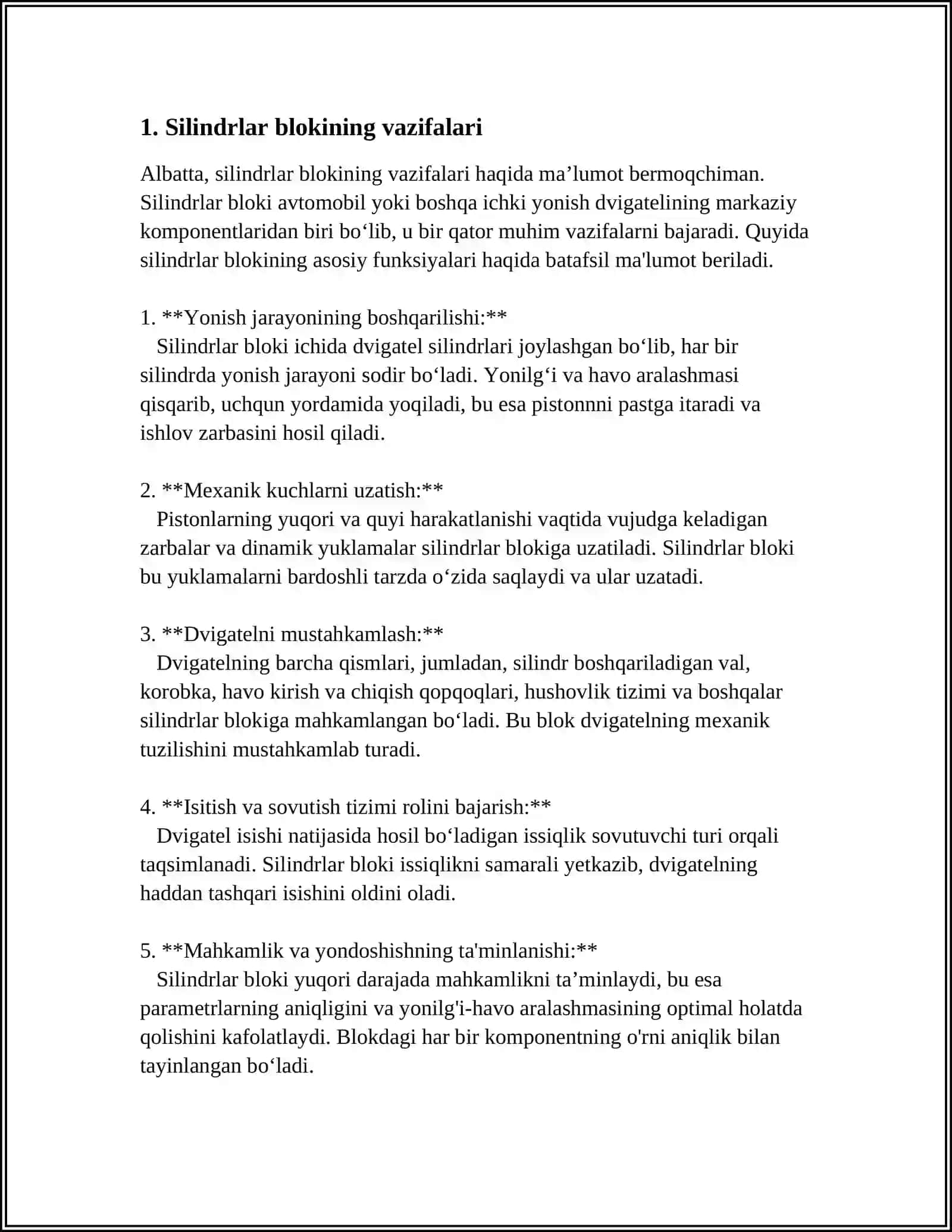 SLINDRLAR BLOKI KALLAGINI TIKLASH 3