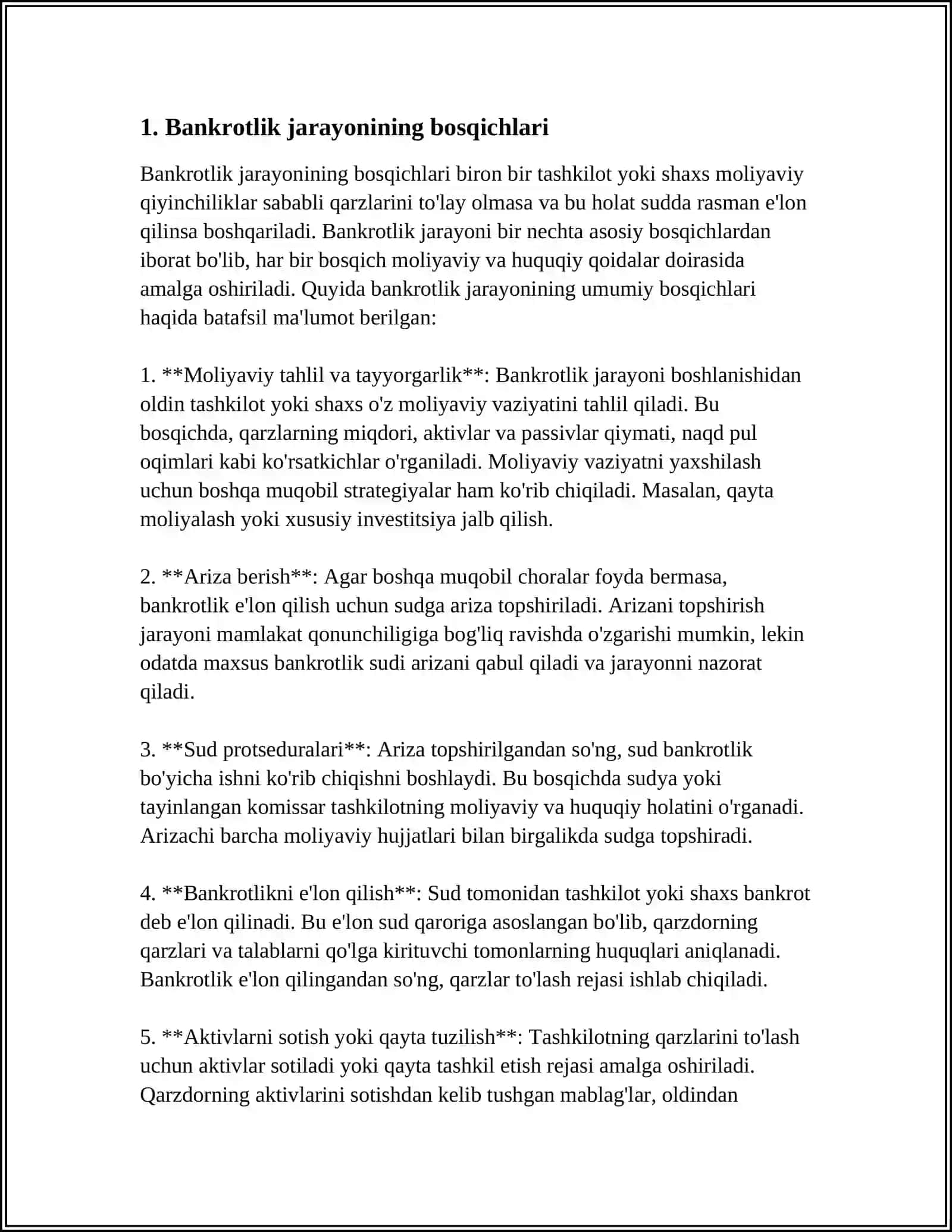 KORXONA FAOLIYATIDA BANKROTLIK AMALIYOTI 3