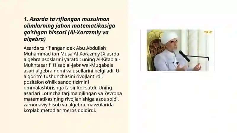 Shayx Muhammad Sodiq Muhammad Yusufning "olam va odam,din va ilim" asari 3