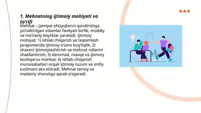 Mehnatning ijtimoiy mohiyati va uning asosiy xarakteristikalari 3