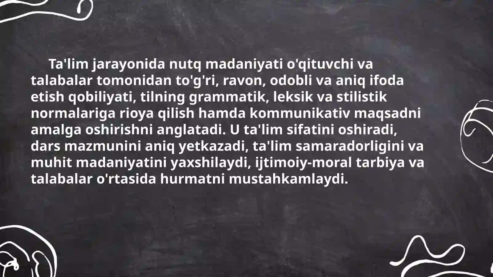 Ta'lim jarayonida nutq madaniyati masalalari. Yozma nutq madaniyati 3