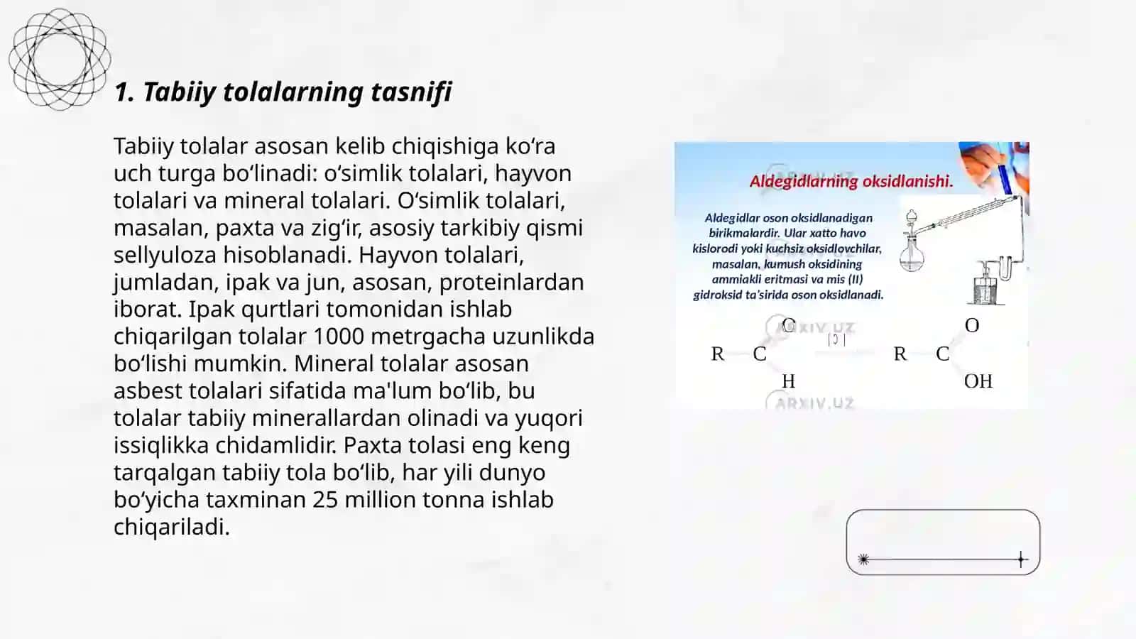 Tabiiy va kimyoviy tolalarning olinishi va xossalari 3