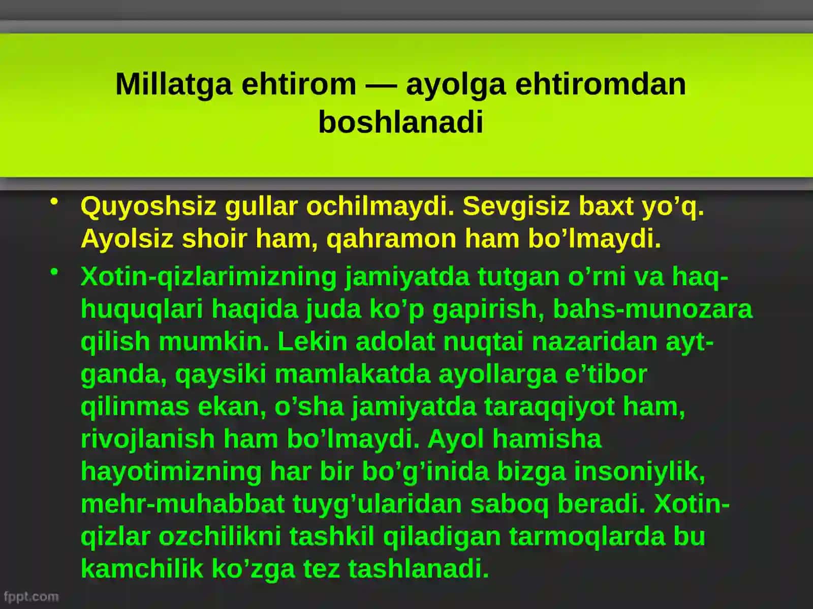 Mustaqillik yillarida ayollarga berilayotgane’tibor 3