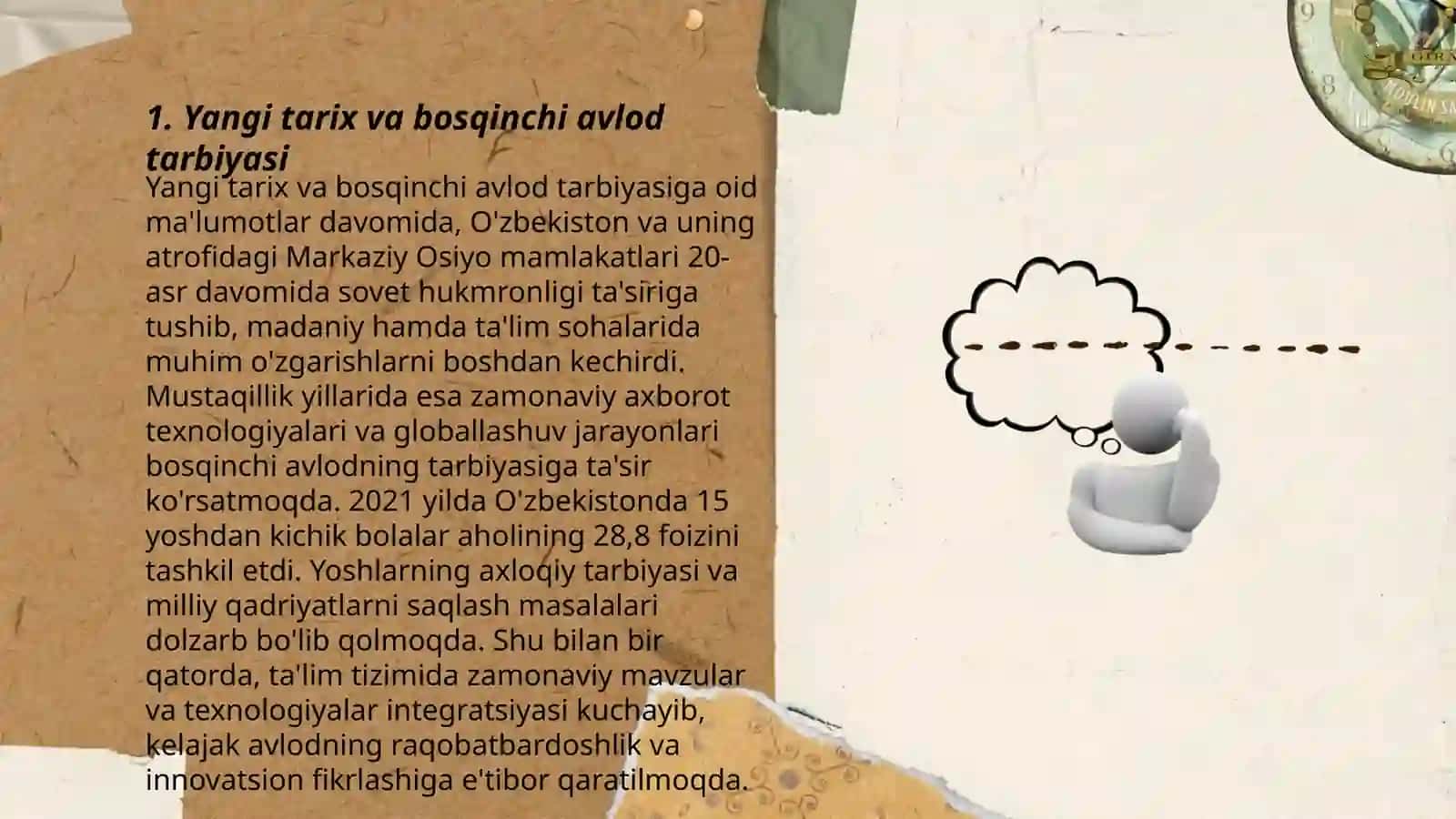 Barkamol avlodni tarbiyalash komil insonni voyaga yetkazishda mamlakat eng yangi tarixining órni 3