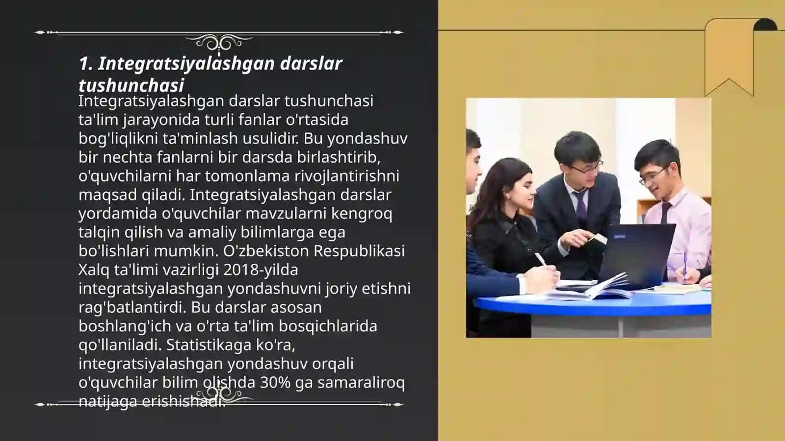 Integratsiyalashgan darslarni tashkil etishning natijaviyligi 3
