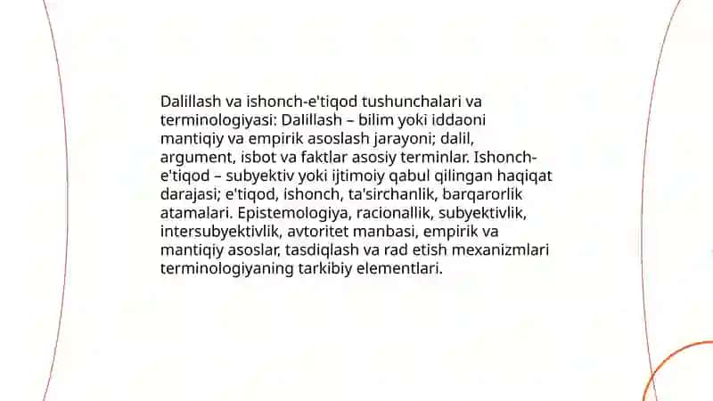 Dalillash va ishonch -etiqosning shaklanishi jarayoni 3