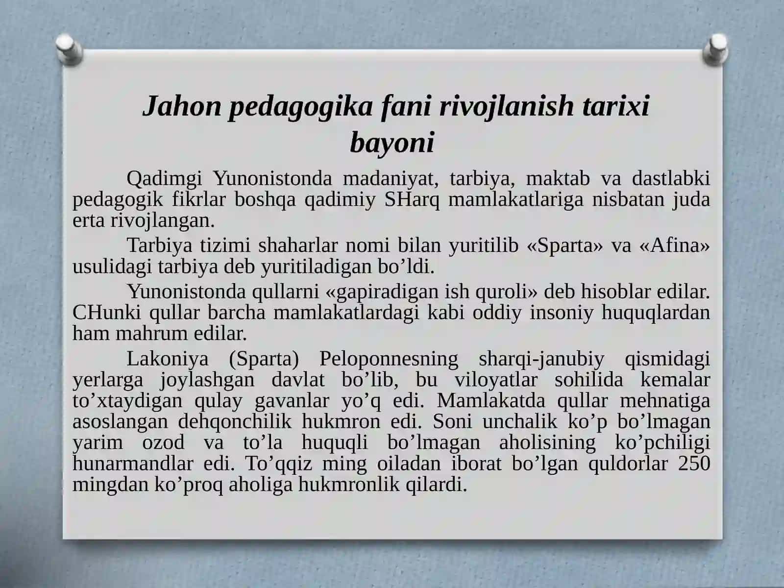 Jahon pedagogika fanining rivojlanish tarixi bayoni Yan Amos Komenskiyning pedagogik sistemasi 3