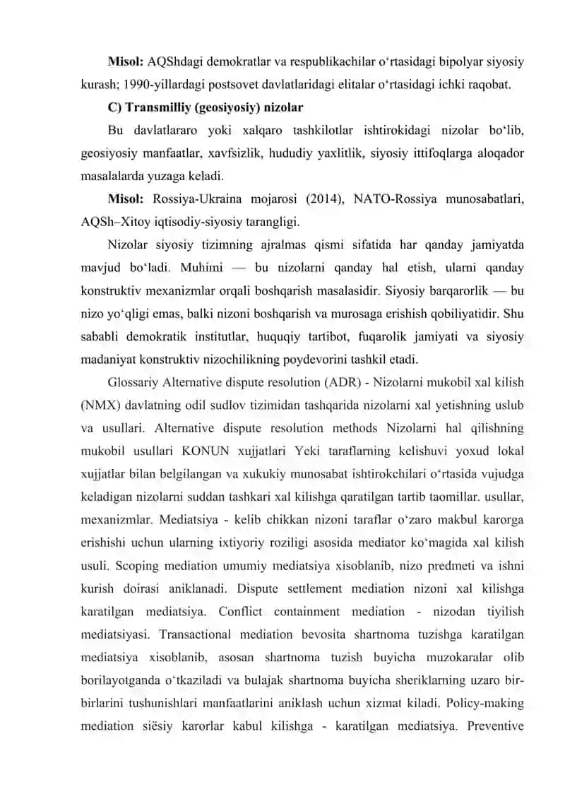 Nizolarni konstruktiv hal qilish shartlari va omillari. 3