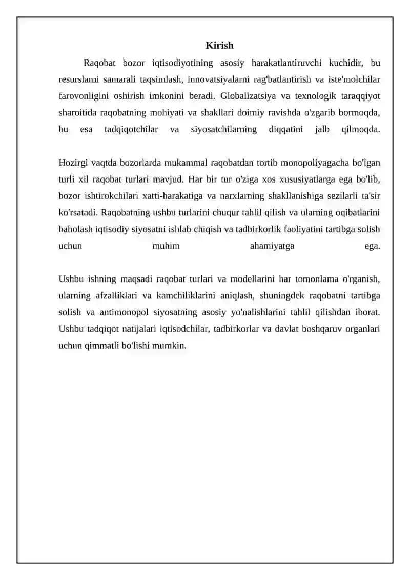 Raqobatning turlari va modellari 3