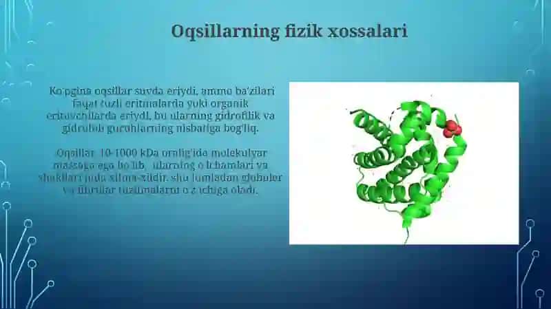 Lipidlar va oqsillarning fizik va kimyoviy xossalari 3