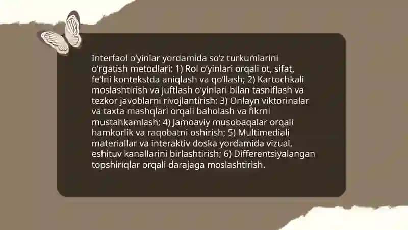 Boshlangʻich sinflarda soʻz turkumini oʻrganishda metod va usullar 3