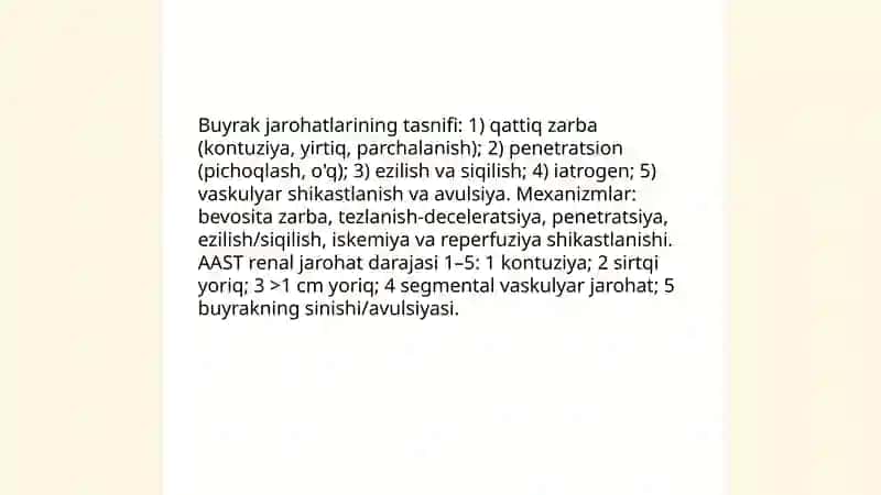 Buyrak va siydik chiqaruv yoʻllari jarohatlari 3