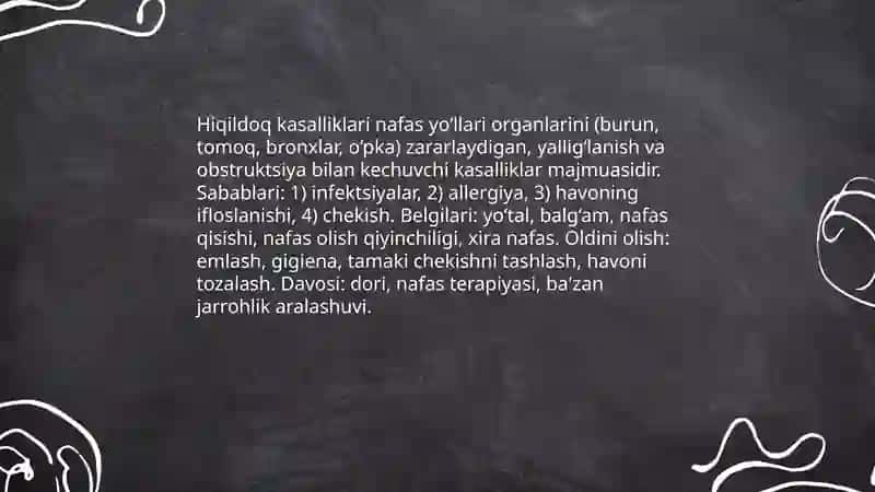 Hiqildoq kasalliklari haqida tushunca 3