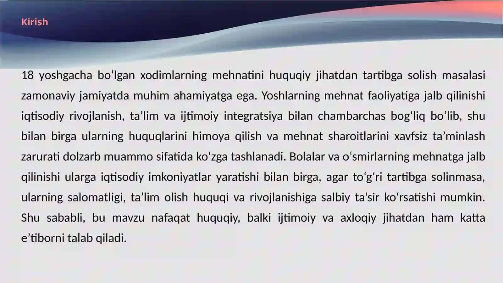 18yoshgacha bo‘lgan xodimlarning mehnatini huquqiy jihatdan tartibga solishning o‘ziga xos xususiyatlari 3