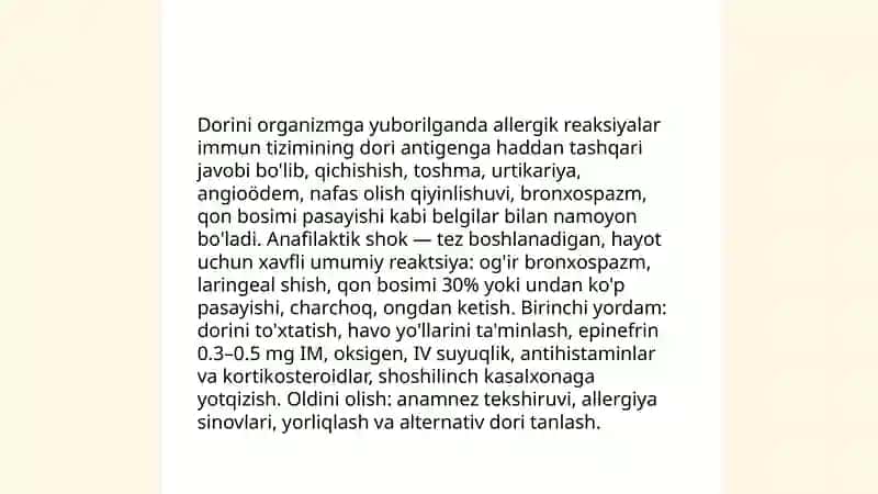 Dorini organizmga yuborilganda nojòya ta'sirlari 3