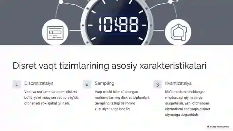 Disret tizimlar va raqamli boshqaruv tizimlari 3