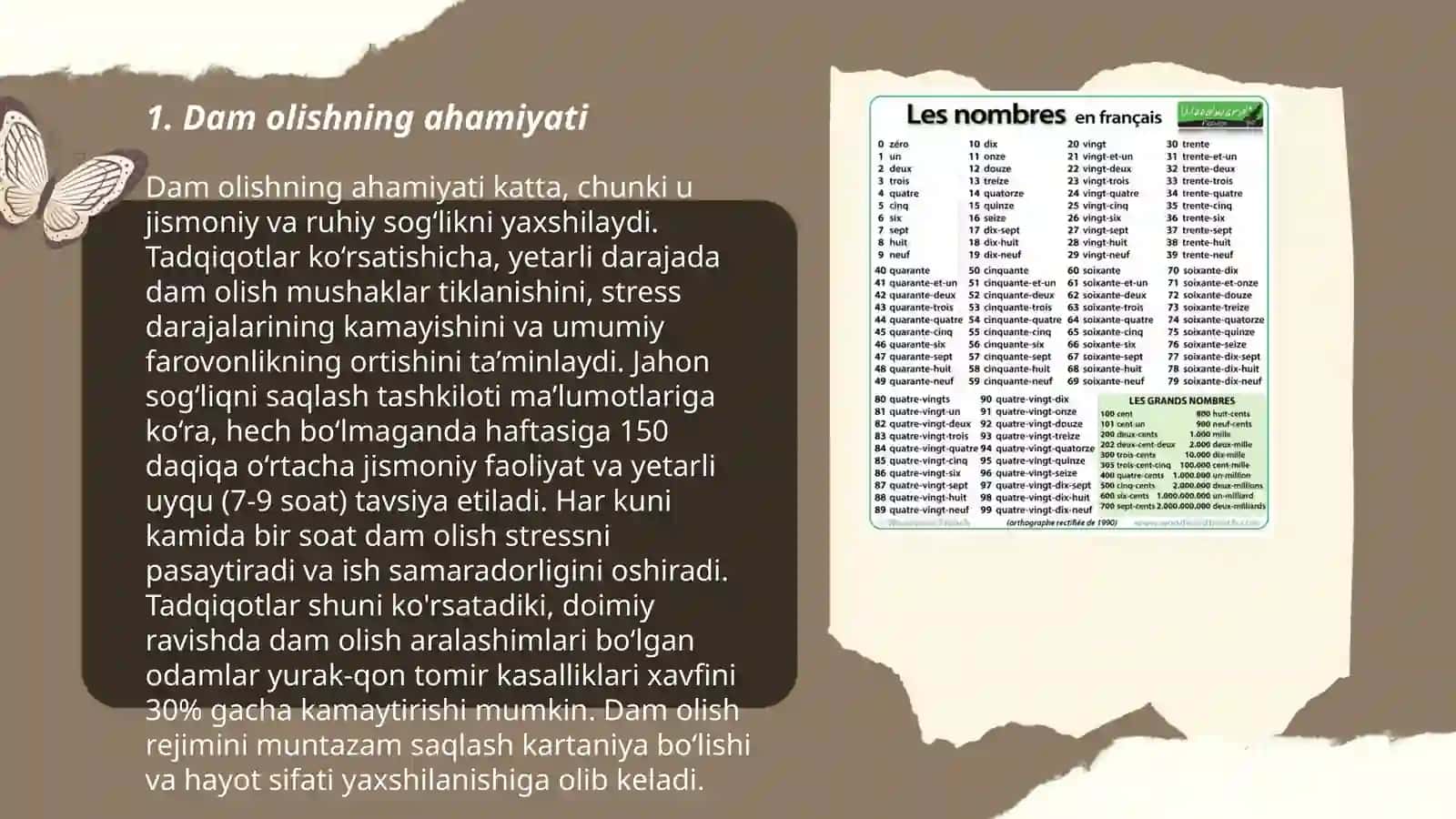 Dam olish faoliyati turlari, ta’sir etuvchi omillar 3